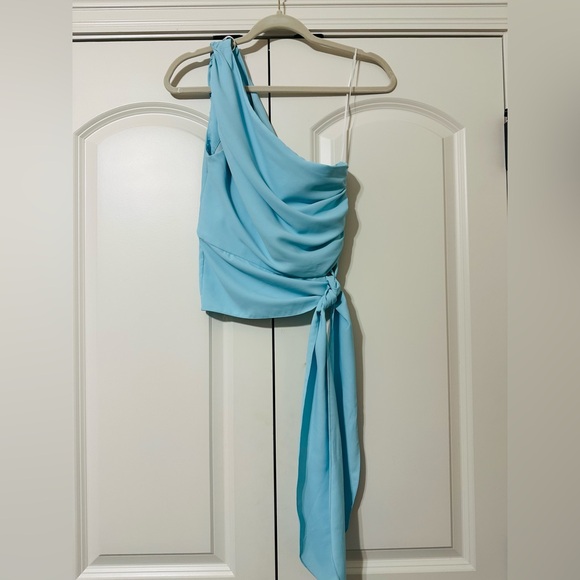 Amanda Uprichard Sleeveless Bexley Top in Ice Blue - Picture 6 of 6